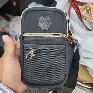 Buc ee Black and Gold Crossbody Bag cup holder unisex